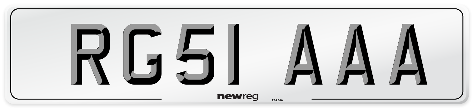 RG51 AAA Number Plate from New Reg